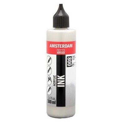 Materiais Belas Artes - Tinta Acrílica Prata 800 Amsterdam (100ml.) | totenart.com