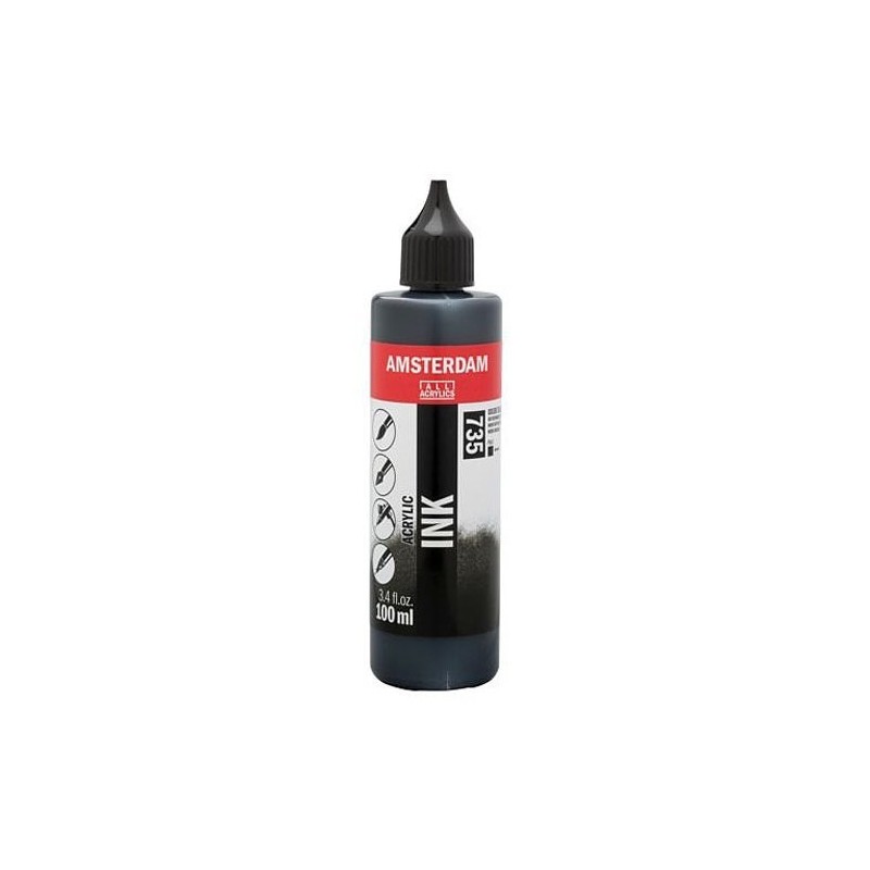 Materiais Belas Artes - Tinta Acrílica Óxido Preto 735 Amsterdam (100ml.) | totenart.com