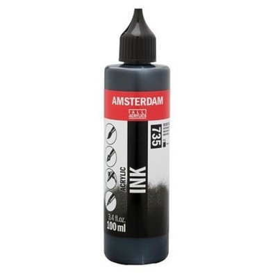 Materiais Belas Artes - Tinta Acrílica Óxido Preto 735 Amsterdam (100ml.) | totenart.com