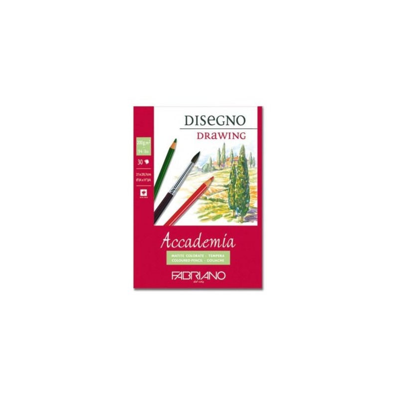 Materiais Belas Artes - Block Fabriano Accademia 200 gr, 21x29.7 cm, 30 f. | totenart.com