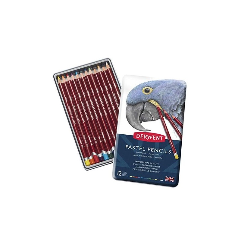 Materiais Belas Artes - Caixa metal lapiz pasteis Derwent 12 uds.  | totenart.com