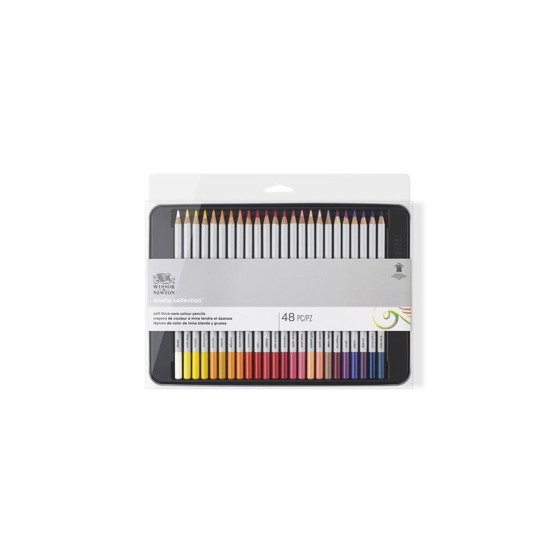 Materiais Belas Artes - Caixa metal lapiz color Studio Collection Winsor&Newton 48 uds.  | totenart.com