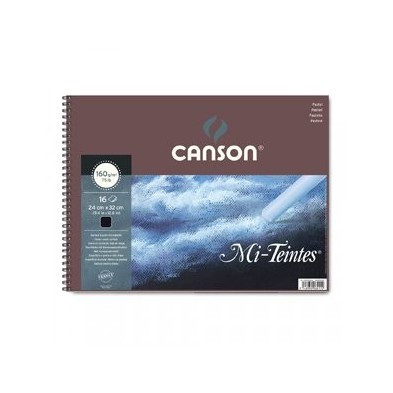Materiais Belas Artes - Bloc Canson Mi-Teintes, cor preto, 16 f. 160 gr 32x41 cm, com anéis | totenart.com