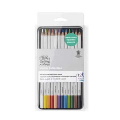 Materiais Belas Artes - Caixa metal lapiz aquarela Studio Collection Winsor&Newton 12 uds.  | totenart.com