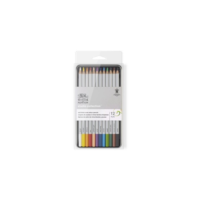 Materiais Belas Artes - Caixa metal lapiz color Studio Collection Winsor&Newton 12 uds.  | totenart.com
