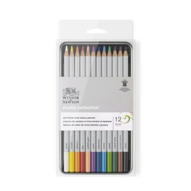 Materiais Belas Artes - Caixa metal lapiz color Studio Collection Winsor&Newton 12 uds.  | totenart.com