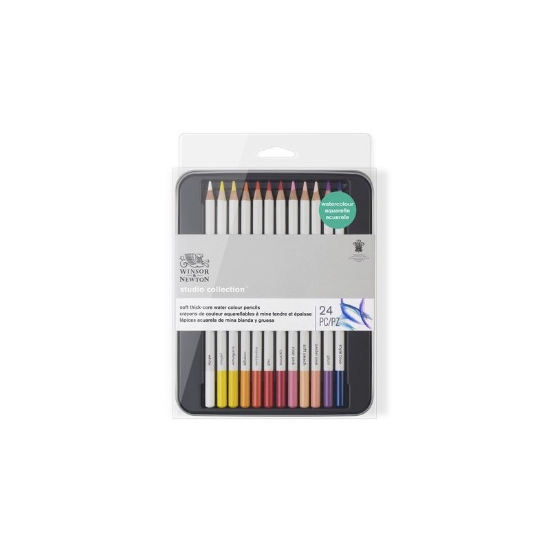 Materiais Belas Artes - Caixa metal lapiz aquarela Studio Collection Winsor&Newton 24 uds.  | totenart.com