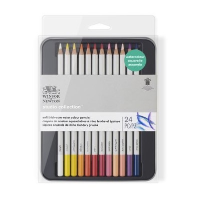 Materiais Belas Artes - Caixa metal lapiz aquarela Studio Collection Winsor&Newton 24 uds.  | totenart.com
