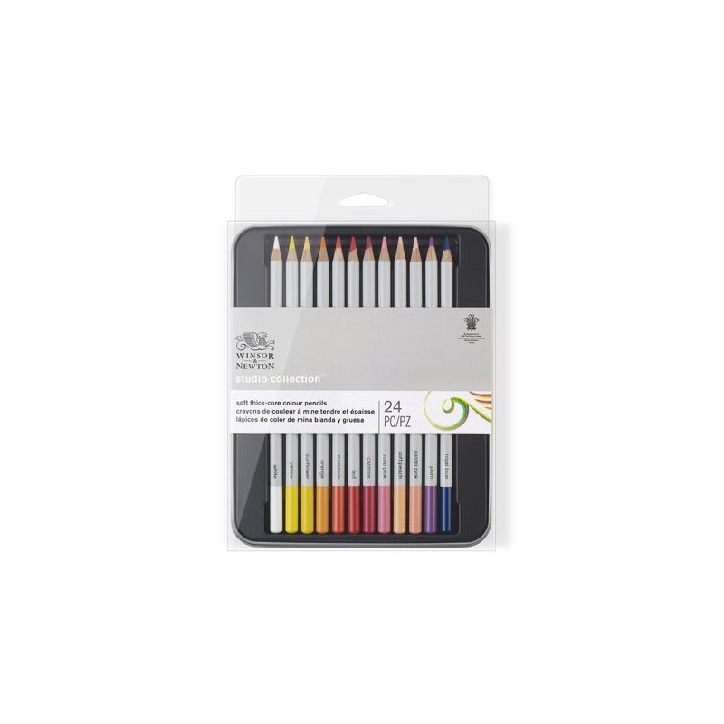 Materiais Belas Artes - Caixa metal lapiz color Studio Collection Winsor&Newton 24 uds.  | totenart.com