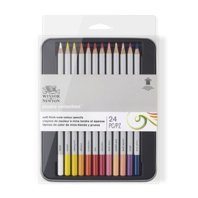 Materiais Belas Artes - Caixa metal lapiz color Studio Collection Winsor&Newton 24 uds.  | totenart.com