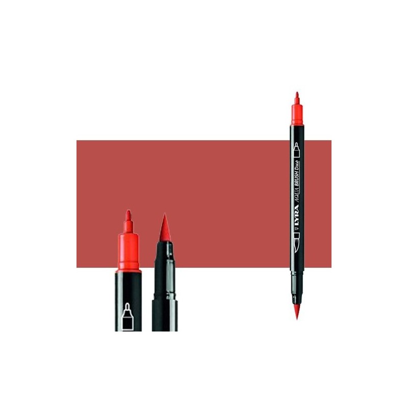 Materiais Belas Artes - Marcador de ponta dupla Vermelho Indiano. Aqua Brush Duo, Lyra | totenart.com