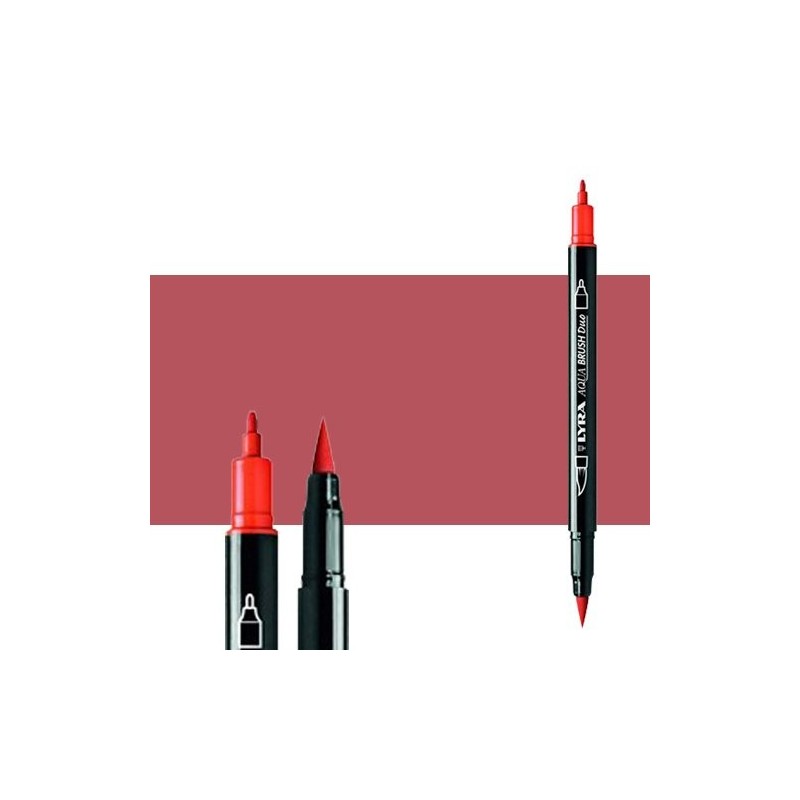 Materiais Belas Artes - Marcador de ponta dupla Vermelho Pompéia. Aqua Brush Duo, Lyra | totenart.com