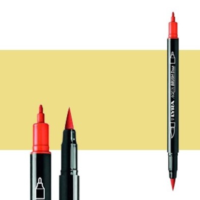 Materiais Belas Artes - Marcador de ponta dupla Creme Amarelo. Aqua Brush Duo, Lyra | totenart.com