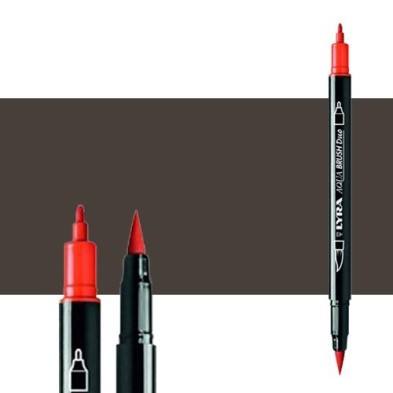 Materiais Belas Artes - Marcador de ponta dupla Sepia Escuro. Aqua Brush Duo, Lyra | totenart.com