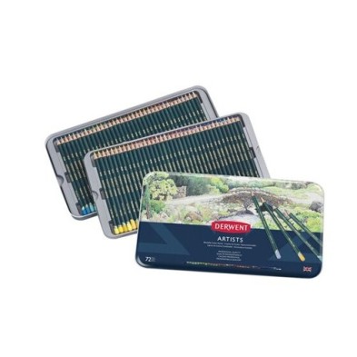 Materiais Belas Artes - Caixa metal lapiz color Artists Derwent 72 uds.  | totenart.com