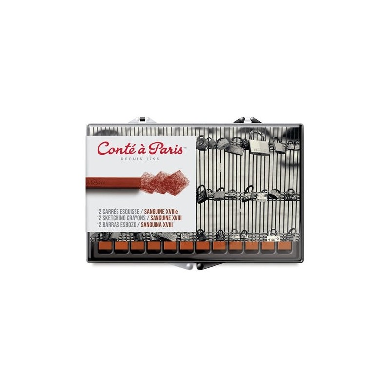 Materiais Belas Artes - Caixa Carres Conte 12 uds. sanguine | totenart.com