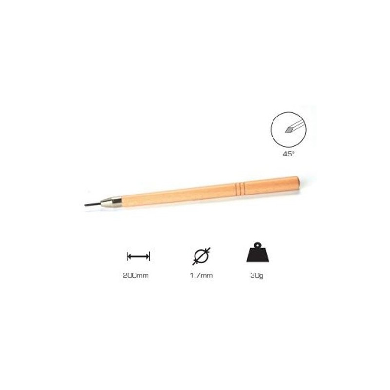 Buril quadrado 1.7 mm., cabo longo