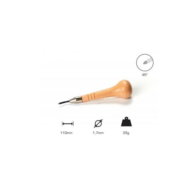 Buril quadrado 1.7 mm, cabo cogumelo