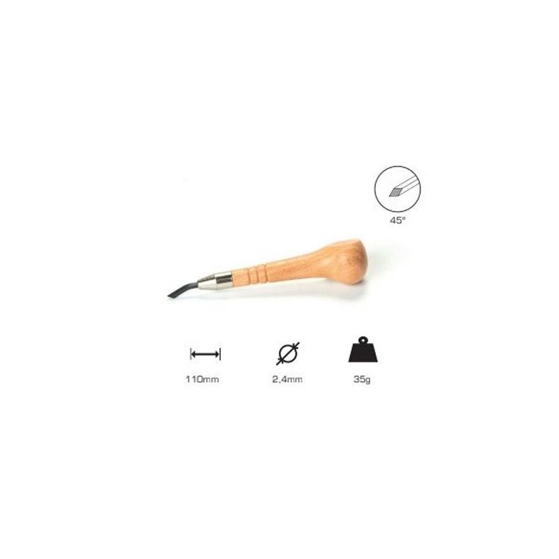 Buril quadrado 2.4 mm, cabo cogumelo