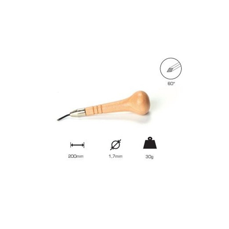 Buril losango 1.7 mm, 60, Cabo cogumelo