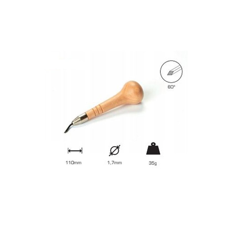 Buril losango 1.7 mm, 60, Cabo cogumelo