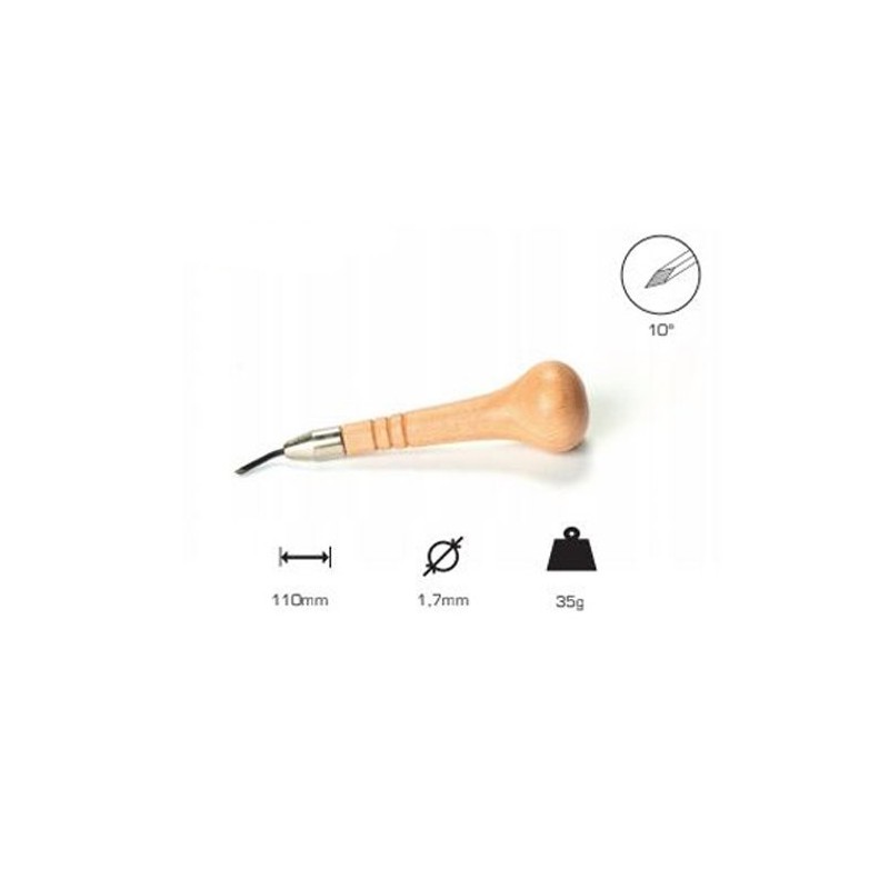 Buril losango 1.7 mm, 10, Cabo cogumelo