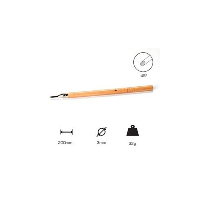 Buril Redondo 3mm, 45, Cabo longo