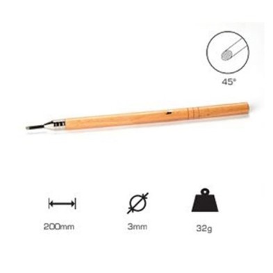 Buril Redondo 3mm, 45, Cabo longo