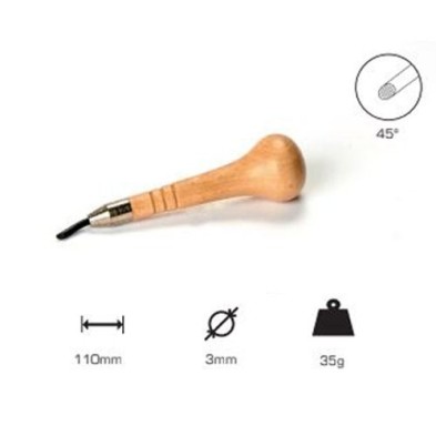 Buril redondo 3 mm, Cabo longo