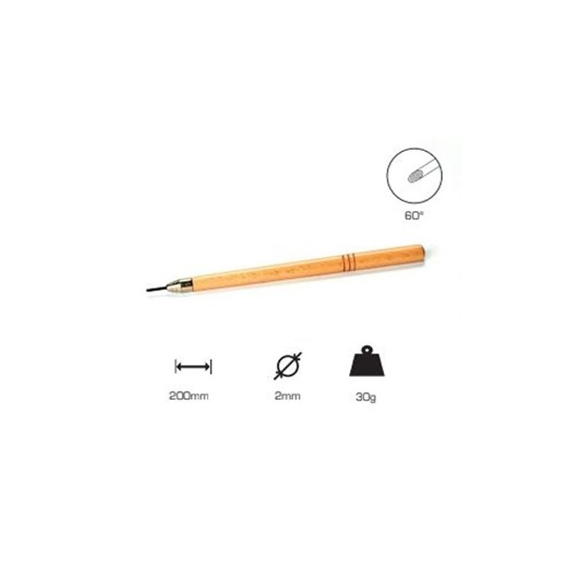 Buril redondo 2 mm, 60, cabo longo