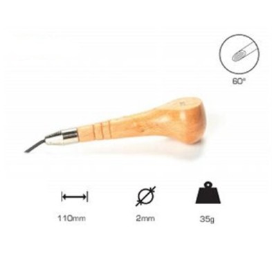 Buril redondo 2 mm, Cabo longo