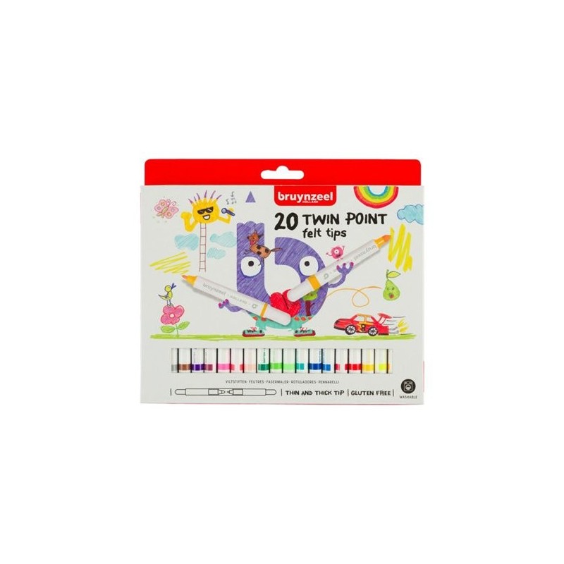 Materiais Belas Artes - Estojo 20 Marcadores dobla ponta Bruynzeel | totenart.com