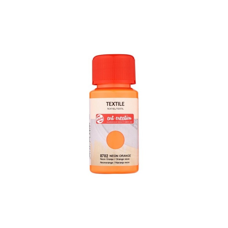 Materiais Belas Artes - Tinta Têxtil \nLaranja Neón 8702, 50 ml. Artcreation | totenart.com
