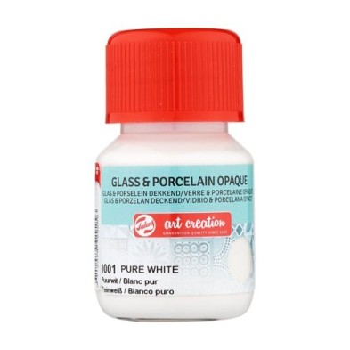 Materiais Belas Artes - Tinta Opaca Vidro e Porcelana Branco Puro 1001, 30 ml. Artcreation | totenart.com