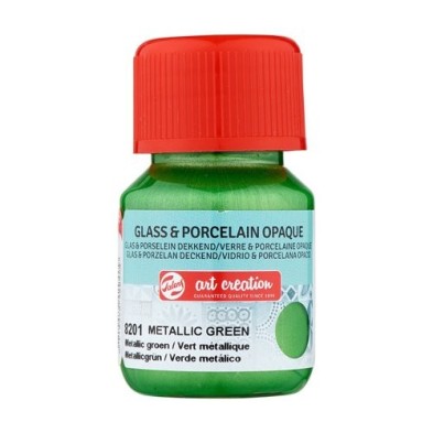 Materiais Belas Artes - Tinta Opaca Vidro e Porcelana Verde Metálico 8201, 30 ml. Artcreation | totenart.com