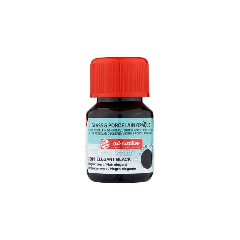 Materiais Belas Artes - Tinta Opaca Vidro e Porcelana Preto Elegante 7001, 30 ml. Artcreation | totenart.com