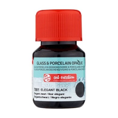 Materiais Belas Artes - Tinta Opaca Vidro e Porcelana Preto Elegante 7001, 30 ml. Artcreation | totenart.com