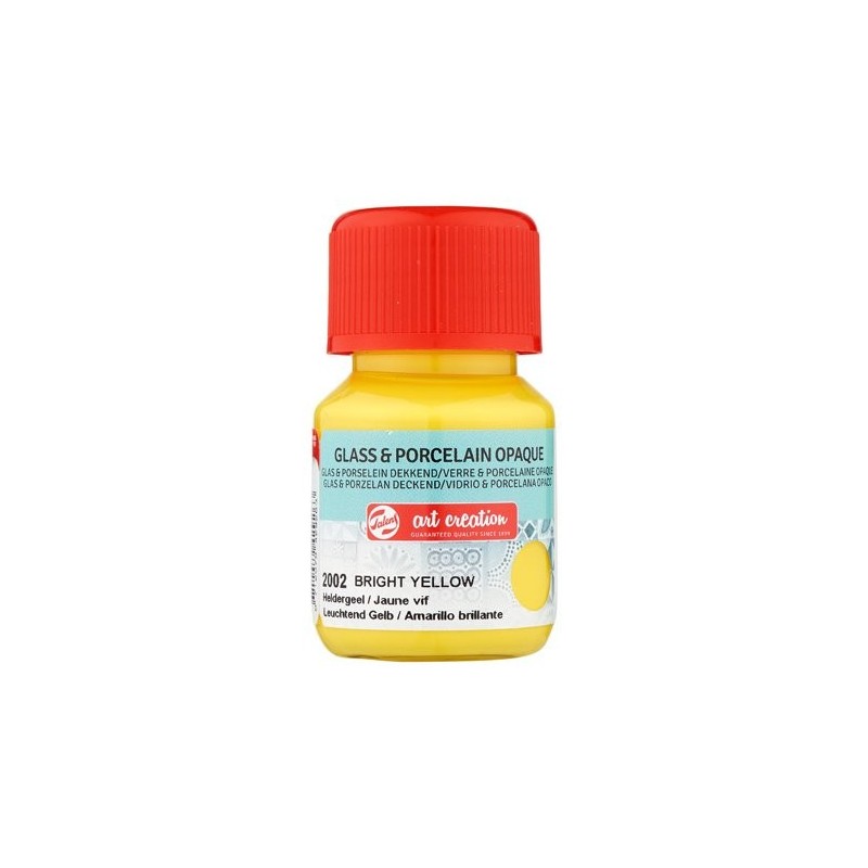 Materiais Belas Artes - Tinta Opaca Vidro e Porcelana Amarelo Brilhante 2002, 30 ml. Artcreation | totenart.com