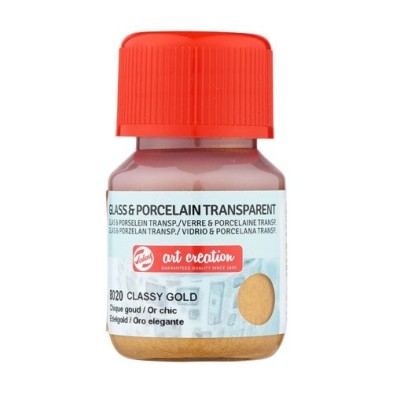 Materiais Belas Artes - Tinta Transparente Vidro e Porcelana Ouro Elegante 8020, 30 ml. Artcreation | totenart.com