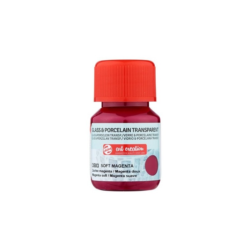 Materiais Belas Artes - Tinta Transparente Vidro e Porcelana Magenta Macio 3503, 30 ml. Artcreation | totenart.com
