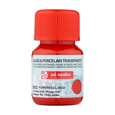 Materiais Belas Artes - Tinta Transparente Vidro e Porcelana Vermelho Poder 3023, 30 ml. Artcreation | totenart.com
