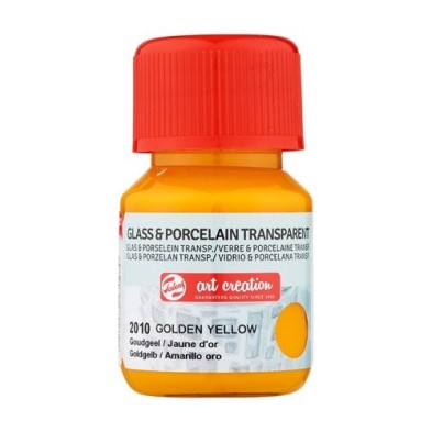 Materiais Belas Artes - Tinta Transparente Vidro e Porcelana Amarelo Ouro 2010, 30 ml. Artcreation | totenart.com