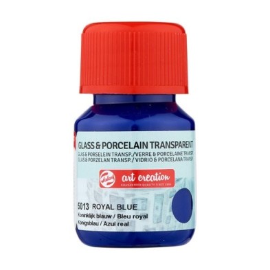 Materiais Belas Artes - Tinta Transparente Vidro e Porcelana Azul Real 5013, 30 ml. Artcreation | totenart.com