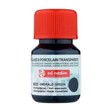 Materiais Belas Artes - Tinta Transparente Vidro e Porcelana Verde Esmeralda 6023, 30 ml. Artcreation | totenart.com