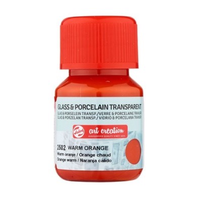 Materiais Belas Artes - Tinta Transparente Vidro e Porcelana Laranja Quente 2502, 30 ml. Artcreation | totenart.com