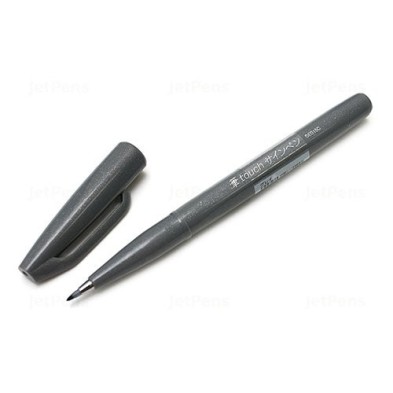 Materiais Belas Artes - Marcador Pincel Pentel Touch, Cinzento | totenart.com