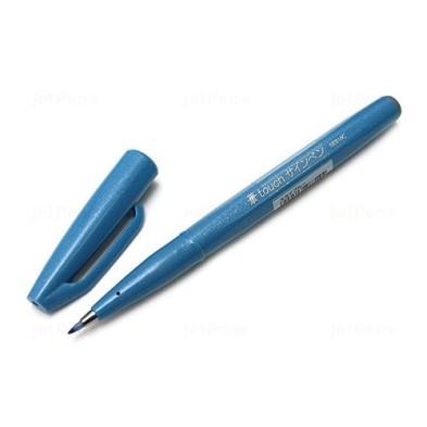 Materiais Belas Artes - Marcador Pincel Pentel Touch, Azul Ceu | totenart.com