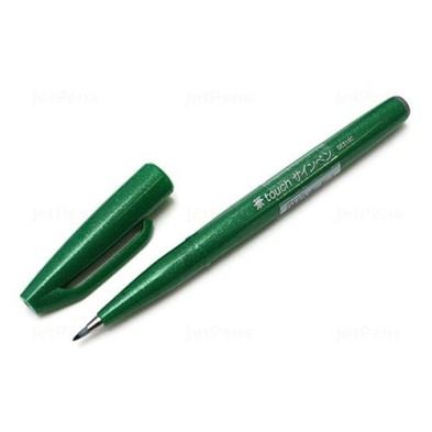 Materiais Belas Artes - Marcador Pincel Pentel Touch, Verde | totenart.com