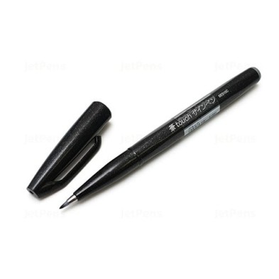 Materiais Belas Artes - Marcador Pincel Pentel Touch, Preto | totenart.com