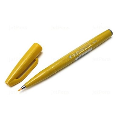 Materiais Belas Artes - Marcador Pincel Pentel Touch, Amarelo | totenart.com